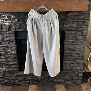 Maeve Light Gray Wide-Leg Sweatpants Jumpsuit Style. SUPER COOL LOOK